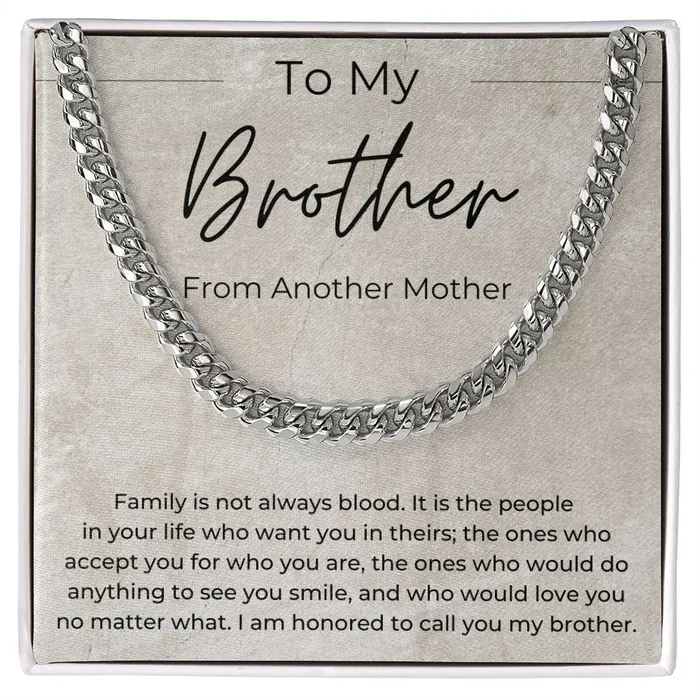 ShineOn Fulfillment Necklaces Honored To Call You Brother Gift for My Brother From Another Mother Cuban Linked Chain Necklace
