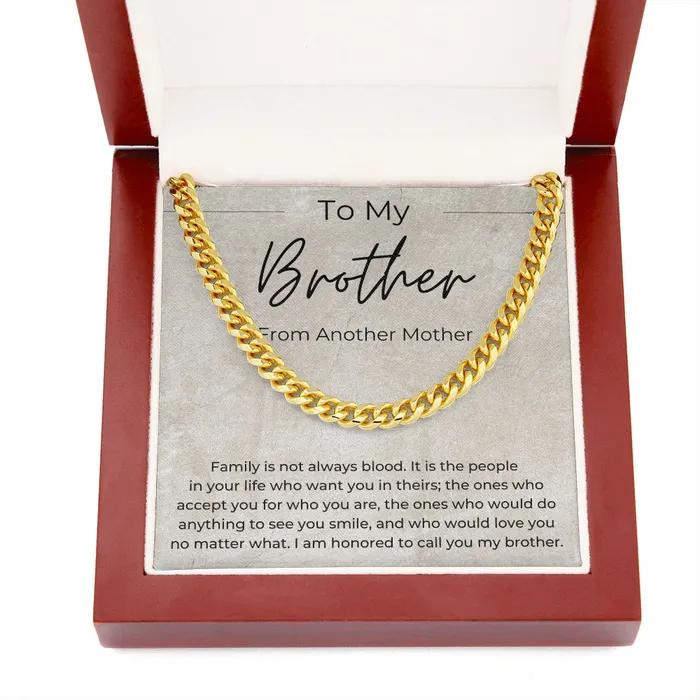 ShineOn Fulfillment Necklaces Honored To Call You Brother Gift for My Brother From Another Mother Cuban Linked Chain Necklace