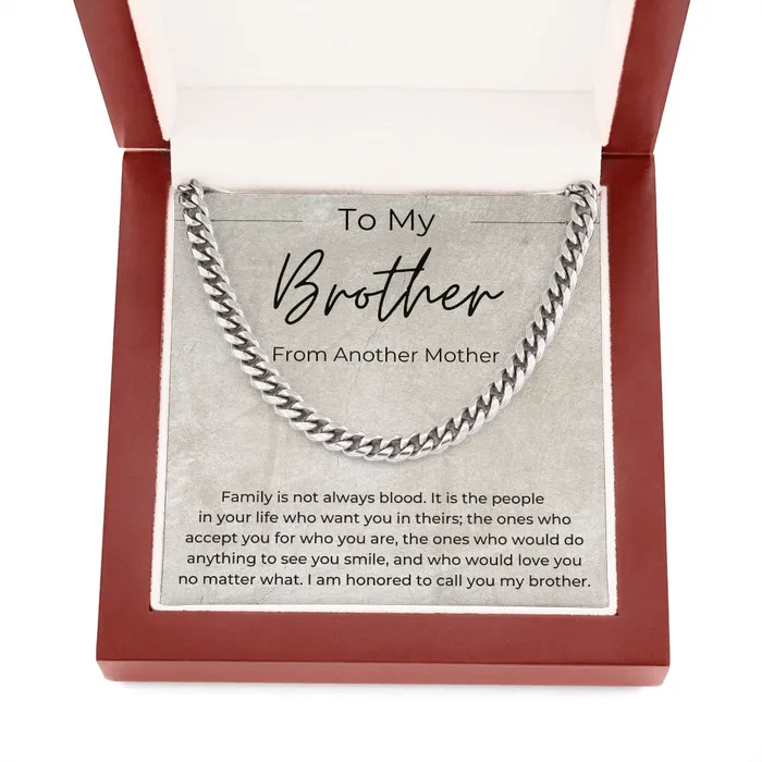 ShineOn Fulfillment Necklaces Honored To Call You Brother Gift for My Brother From Another Mother Cuban Linked Chain Necklace
