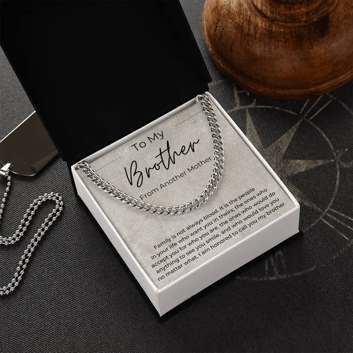 ShineOn Fulfillment Necklaces Honored To Call You Brother Gift for My Brother From Another Mother Cuban Linked Chain Necklace