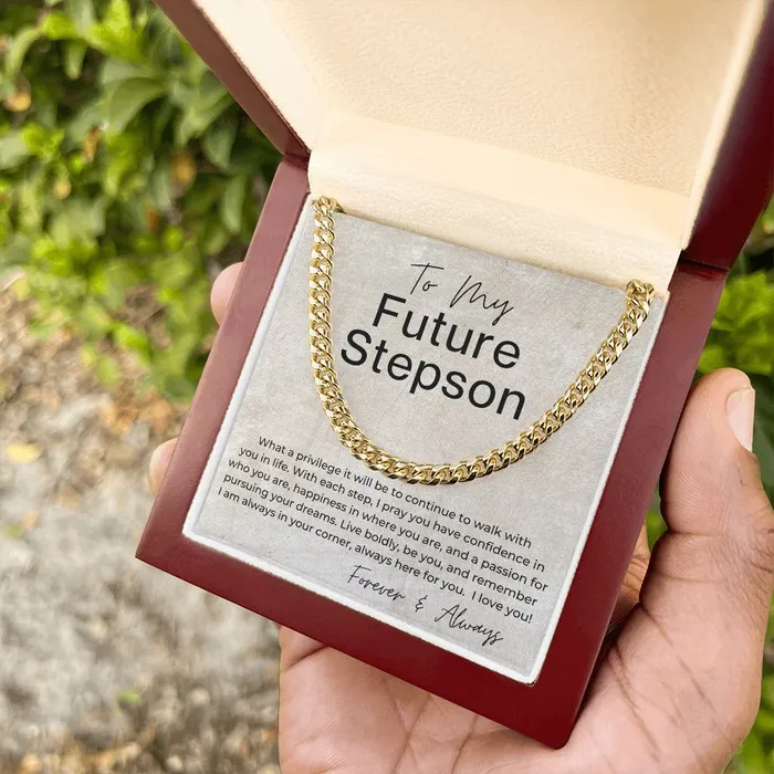 ShineOn Fulfillment Necklaces I Will Always Be In Your Corner Gift for Future Stepson Cuban Linked Chain Necklace