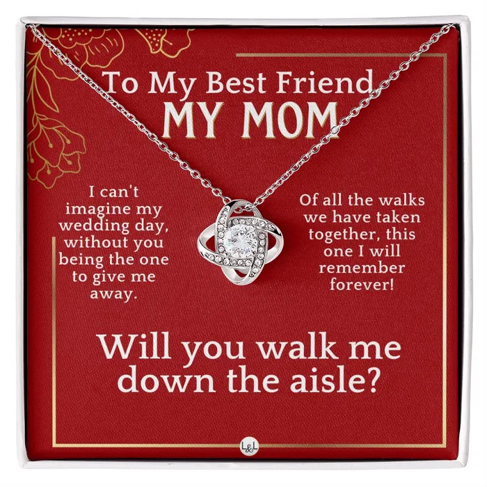 ShineOn Fulfillment Necklaces Mom Please Walk Me Down The Wedding Aisle Give Me Away Proposal Mother of the Bride Gift Necklace Red and Gold Wedding Theme ShineOn Fulfillment Necklaces Mom Please Walk Me Down The Wedding Aisle Give Me Away Proposal Mother of the Bride Gift Necklace Red and Gold Wedding Theme