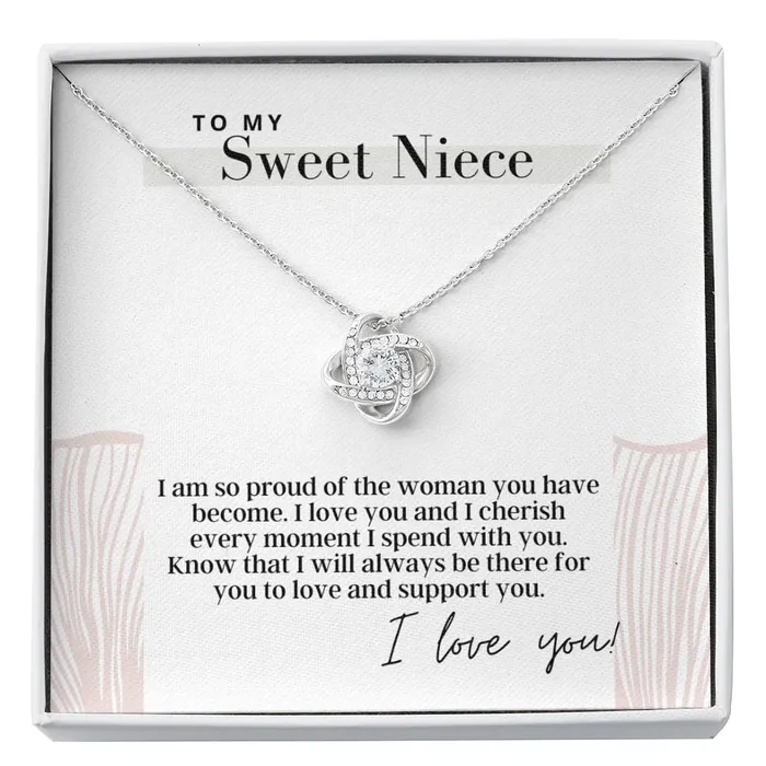 ShineOn Fulfillment Necklaces To My Sweet Niece Love Knot Pendant Necklace The Perfect Gift ShineOn Fulfillment Necklaces To My Sweet Niece Love Knot Pendant Necklace The Perfect Gift