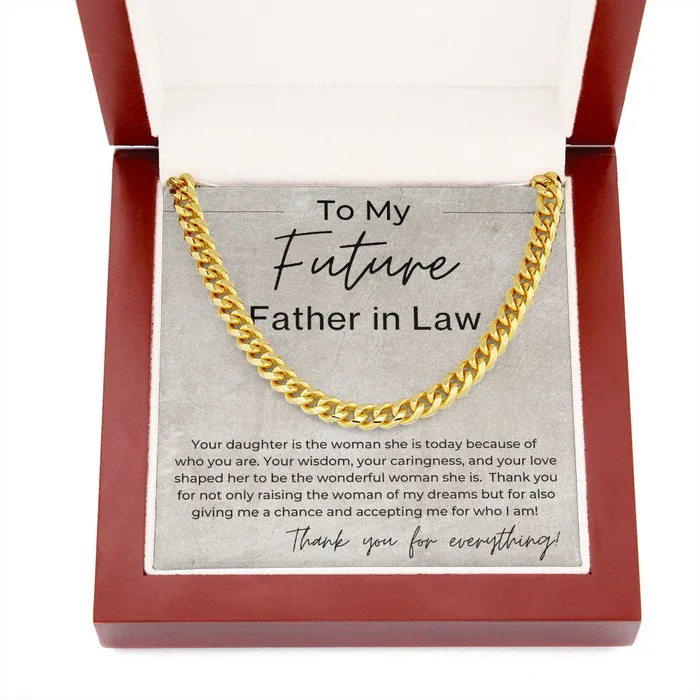 ShineOn Fulfillment Thank You For Accepting Me Gift for Future Father In Law From Future Son In Law Linked Chain Necklace Necklaces