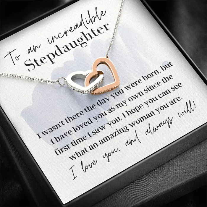 ShineOn Fulfillment To an Incredible Stepdaughter Interlocking Hearts Pendant Necklace Necklaces