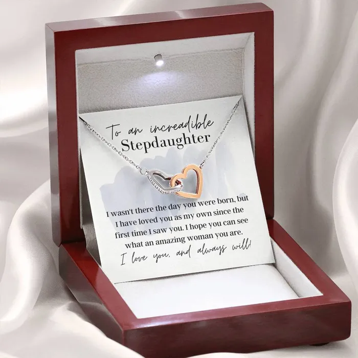 ShineOn Fulfillment To an Incredible Stepdaughter Interlocking Hearts Pendant Necklace Necklaces