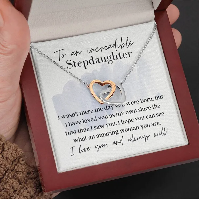 ShineOn Fulfillment To an Incredible Stepdaughter Interlocking Hearts Pendant Necklace Necklaces