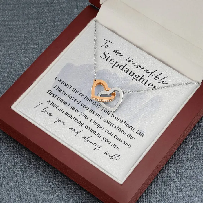 ShineOn Fulfillment To an Incredible Stepdaughter Interlocking Hearts Pendant Necklace Necklaces