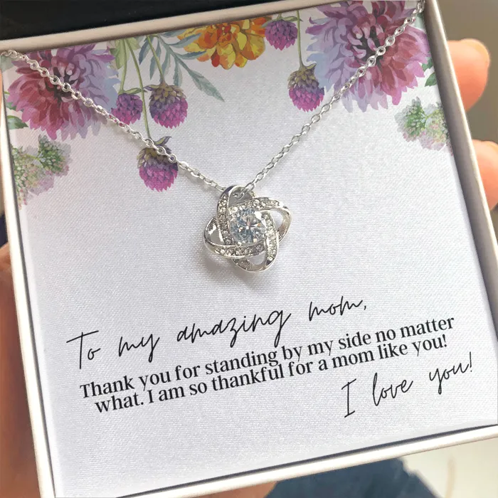 ShineOn Fulfillment To My Amazing Mom I Love You Love Knot Pendant Necklace The Perfect Gift for Your Mom Necklaces ShineOn Fulfillment To My Amazing Mom I Love You Love Knot Pendant Necklace The Perfect Gift for Your Mom Necklaces