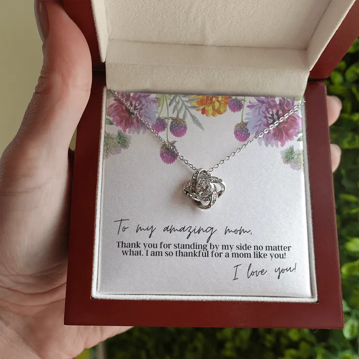 ShineOn Fulfillment To My Amazing Mom I Love You Love Knot Pendant Necklace The Perfect Gift for Your Mom Necklaces