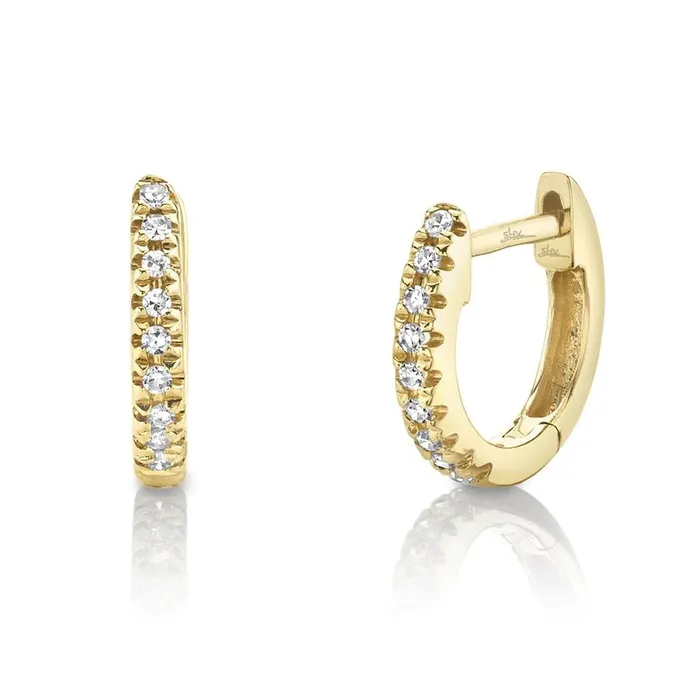 SHY CREATION Earrings Shy Creation 14K Yellow Gold 04ctw Classic Huggie Style Diamond Earrings SHY CREATION Earrings Shy Creation 14K Yellow Gold 04ctw Classic Huggie Style Diamond Earrings