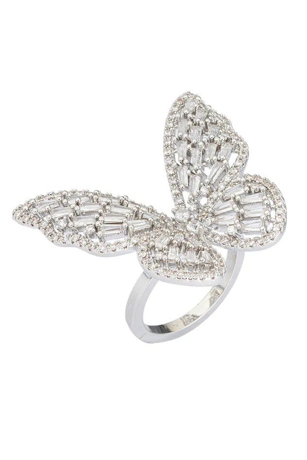 Silver Butterfly Ring Eye Candy LA Rings