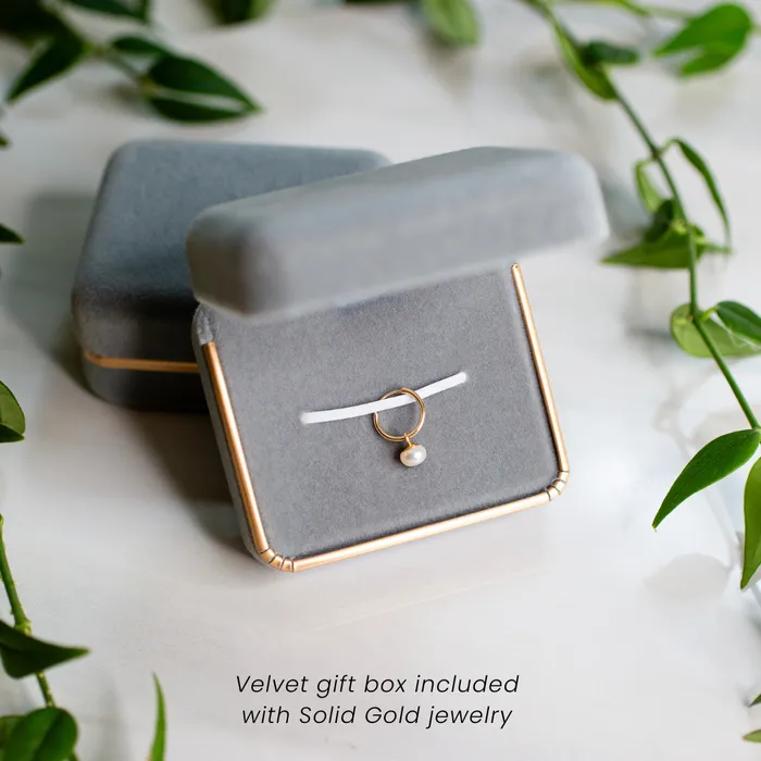 Single Diamond Pav Heart Huggie Charm 14k Solid Gold Grayling Charm Necklaces