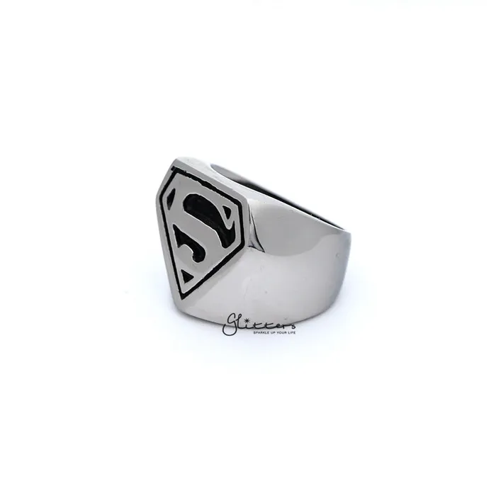 Stainless Steel Glossy Superman Casting Mens Rings Glitters Bracelets
