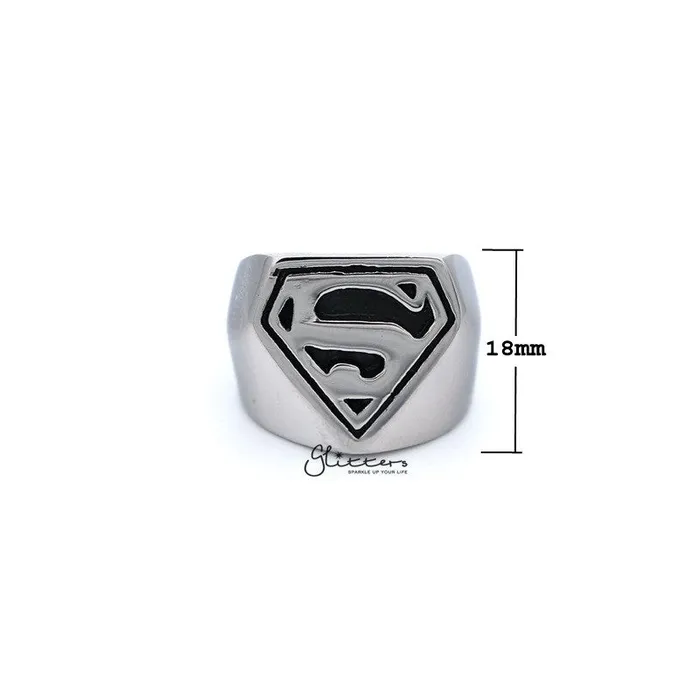 Stainless Steel Glossy Superman Casting Mens Rings Glitters Bracelets