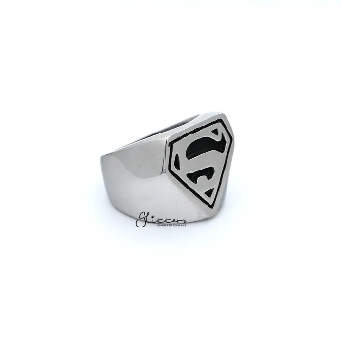 Stainless Steel Glossy Superman Casting Mens Rings Glitters Bracelets
