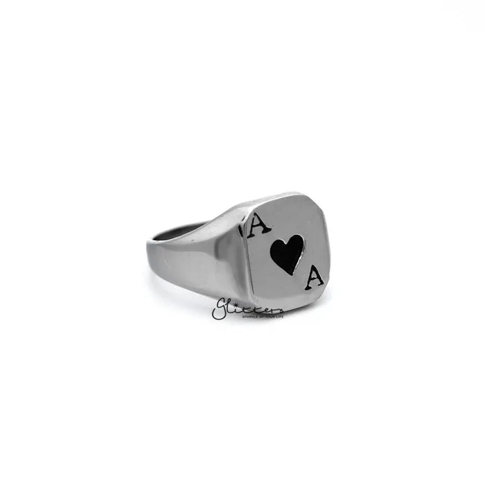 Stainless Steel Hearts Ace Casting Mens Rings Glitters Bracelets