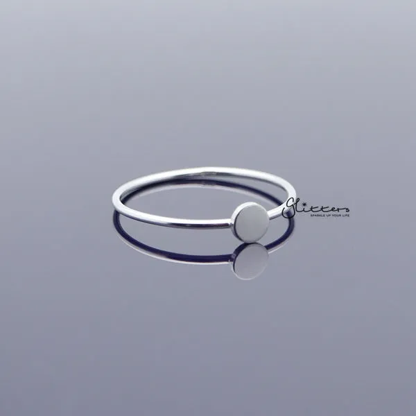 Sterling Silver Circle Shape Womens Rings Glitters Rings