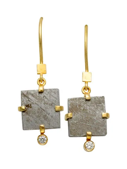Steven Battelle Meteorite Diamond Earrings Earrings