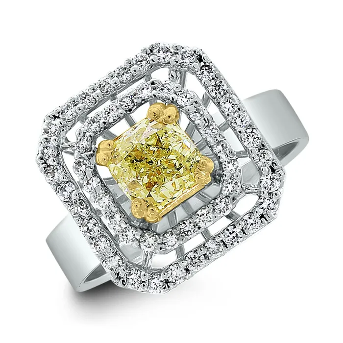 Summer Yellow White Diamond Necklace 1654 ct Diamonds in Gold Beauvince Necklaces