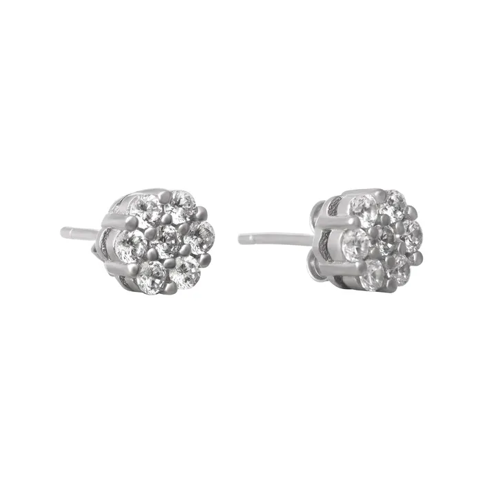 Teeda Earrings EZ7030 7mm Cluster Cubic Zirconia Stud Earrings