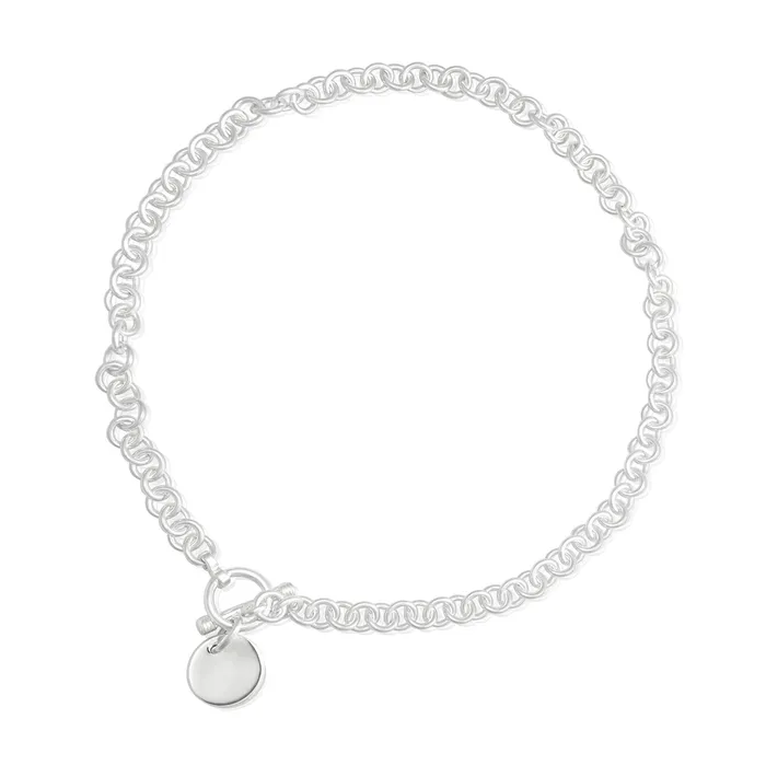 Teeda N004 Sm Round Link Charm Necklace Necklaces