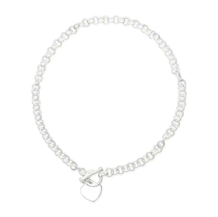 Teeda N004 Sm Round Link Charm Necklace Necklaces