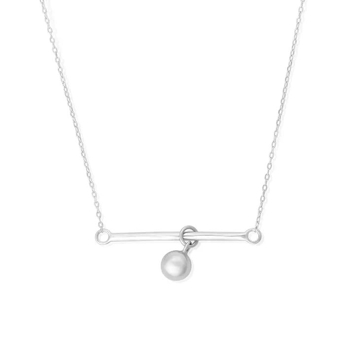 Teeda Necklaces N7012 Bar and Ball Charm and Necklace Set