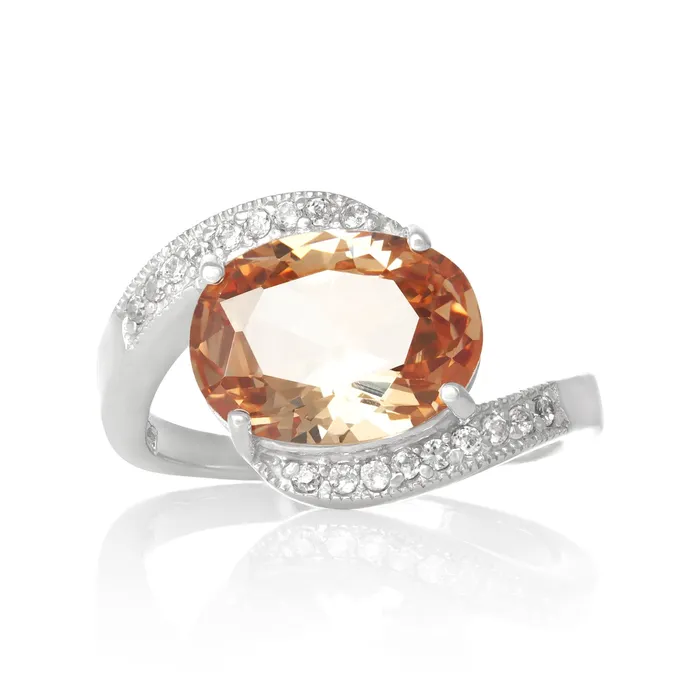 Teeda Rings RZ3490 Oval Cut CZ Ring