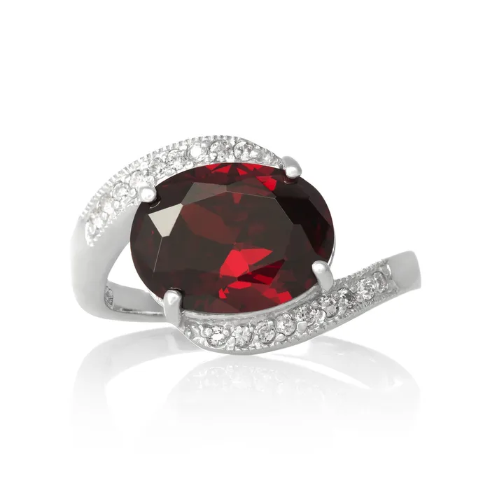 Teeda Rings RZ3490 Oval Cut CZ Ring
