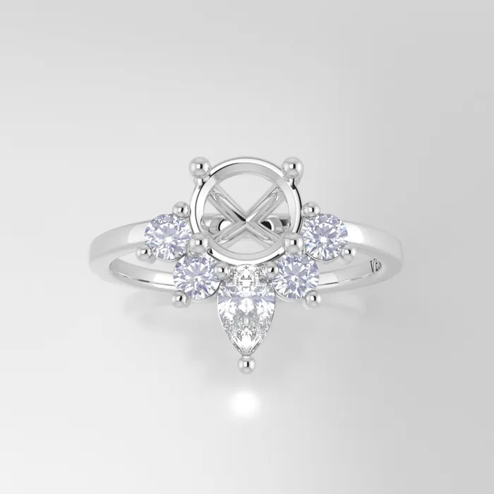 The Celeste 14k White Size 8 Stone MOS8 Rainforest Ring Box Custom Engraving 0 VENVS Rings The Celeste 14k White Size 8 Stone MOS8 Rainforest Ring Box Custom Engraving 0 VENVS Rings