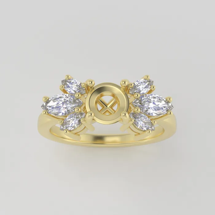 The Luna 14k Yellow Size 5 Stone MQ5 Rainforest Ring Box Custom Engraving My World 75 VENVS Rings The Luna 14k Yellow Size 5 Stone MQ5 Rainforest Ring Box Custom Engraving My World 75 VENVS Rings
