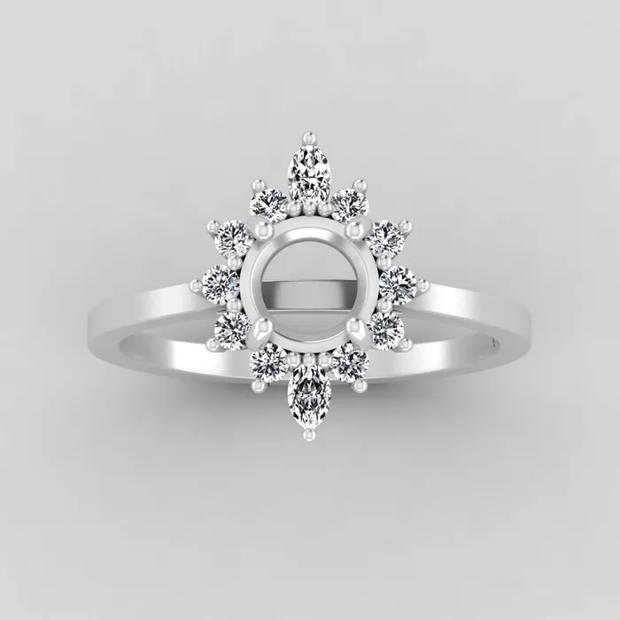 The Sienna 14k White Size 8 Stone MOS67 Green Ring Box Custom Engraving 0 VENVS Rings The Sienna 14k White Size 8 Stone MOS67 Green Ring Box Custom Engraving 0 VENVS Rings