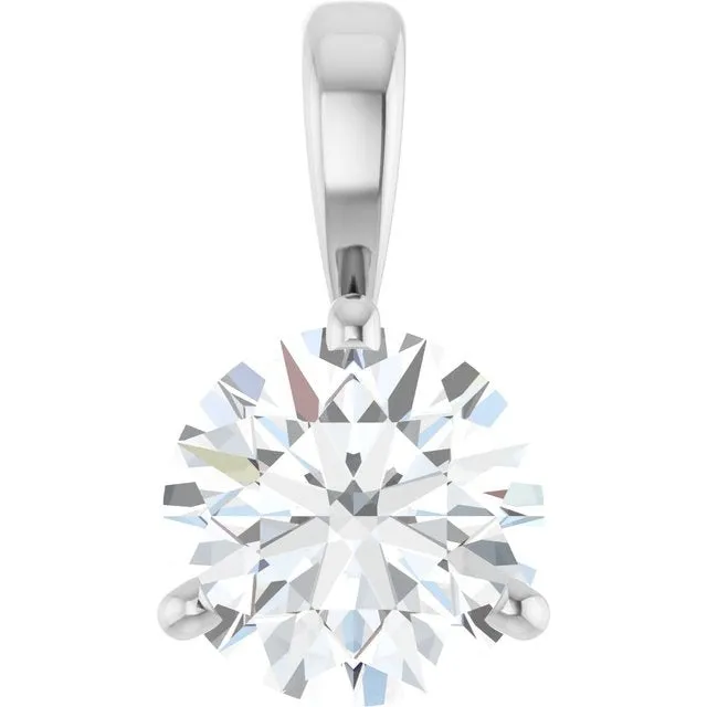 Thollot 14K White Gold 111ctw Solitaire Style Pendant THOLLOT DIAMONDS AND FINE JEWELRY Necklaces