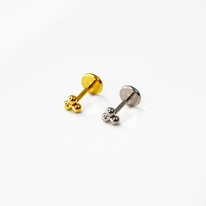 Tiny Trio Titanium Flat Back Nose Stud Grayling Earrings