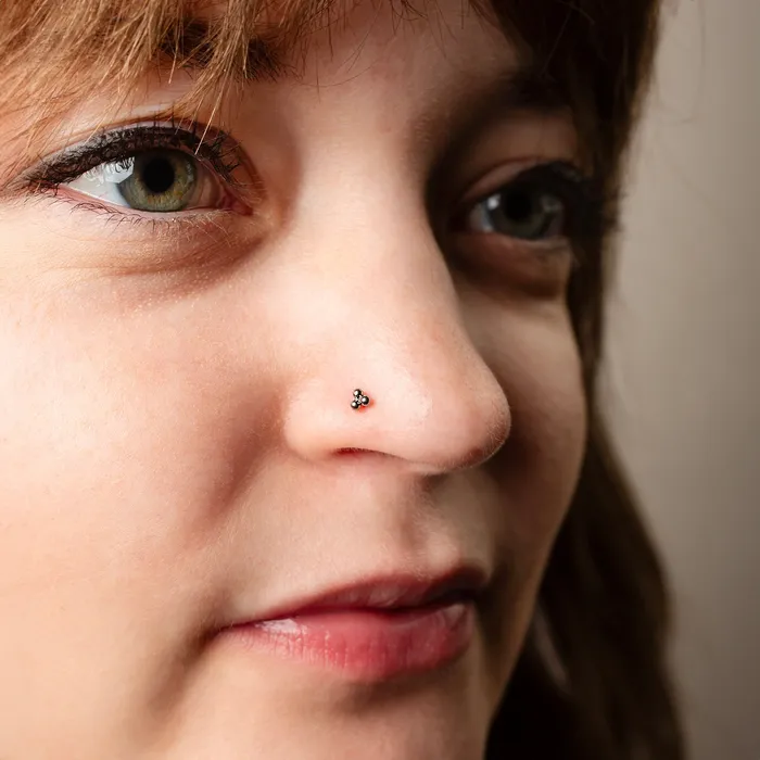 Tiny Trio Titanium Flat Back Nose Stud Grayling Earrings