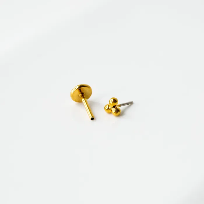 Tiny Trio Titanium Flat Back Nose Stud Grayling Earrings