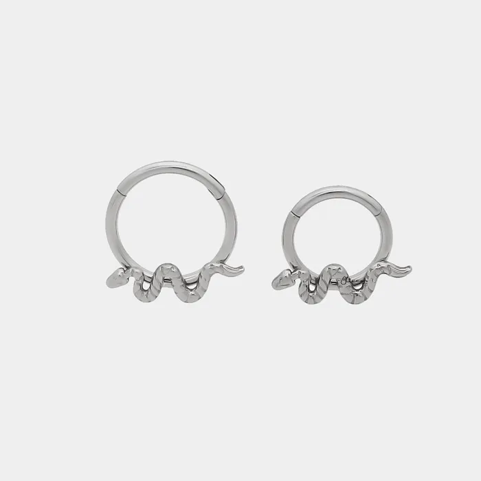 Titanium Snake Hinged Segment Hoop Ring Glitters Rings