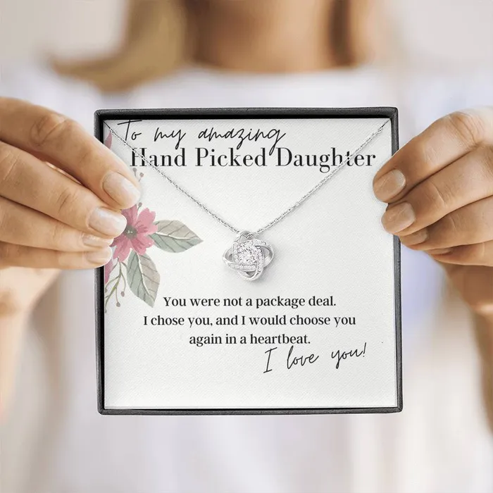 To My Amazing Hand Picked Daughter Love Knot Pendant Necklace ShineOn Fulfillment Necklaces