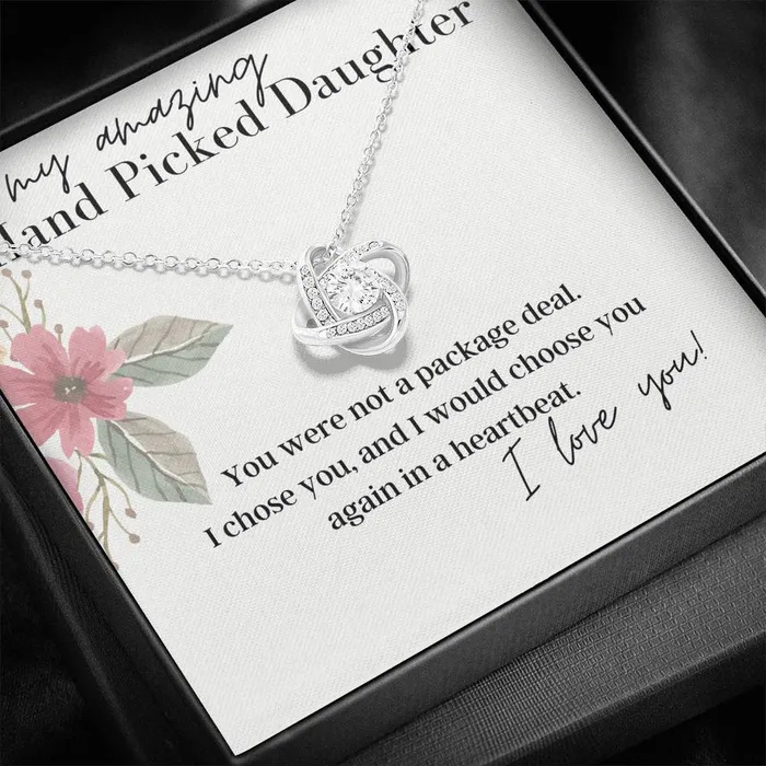 To My Amazing Hand Picked Daughter Love Knot Pendant Necklace ShineOn Fulfillment Necklaces