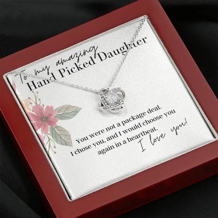 To My Amazing Hand Picked Daughter Love Knot Pendant Necklace ShineOn Fulfillment Necklaces