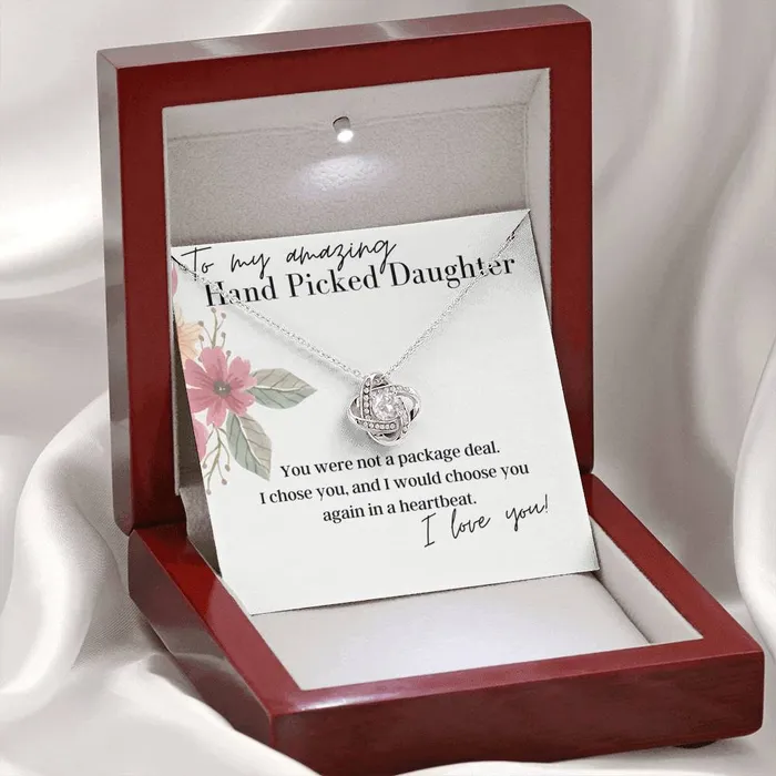 To My Amazing Hand Picked Daughter Love Knot Pendant Necklace ShineOn Fulfillment Necklaces