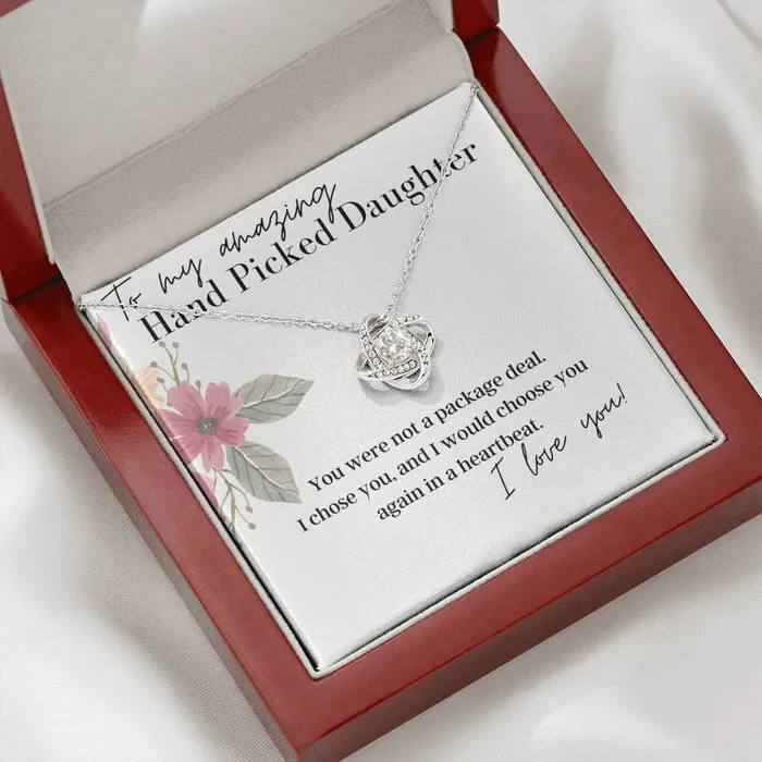 To My Amazing Hand Picked Daughter Love Knot Pendant Necklace ShineOn Fulfillment Necklaces