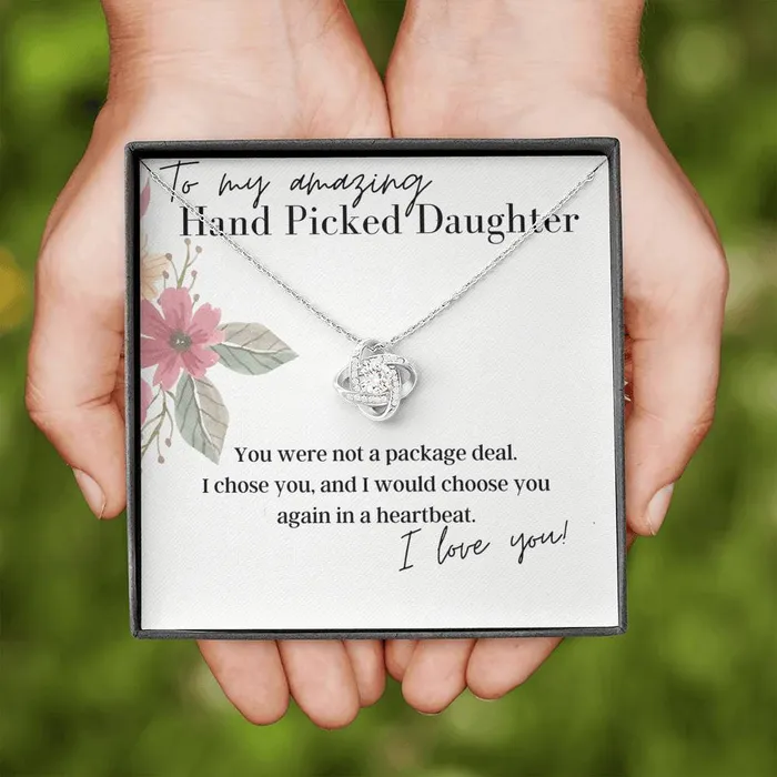 To My Amazing Hand Picked Daughter Love Knot Pendant Necklace ShineOn Fulfillment Necklaces