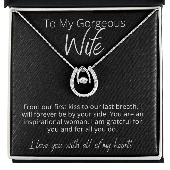 To My Gorgeous Wife I am Grateful Lucky In Love Pendant Necklace The Perfect Gift ShineOn Fulfillment Necklaces To My Gorgeous Wife I am Grateful Lucky In Love Pendant Necklace The Perfect Gift ShineOn Fulfillment Necklaces