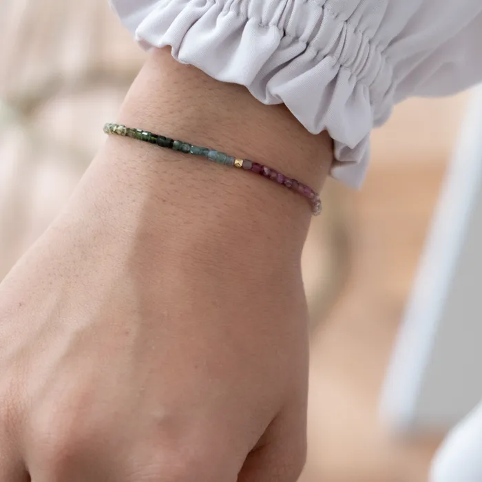 Tourmaline beaded Bracelet 14k gold Vivien Frank Bracelets