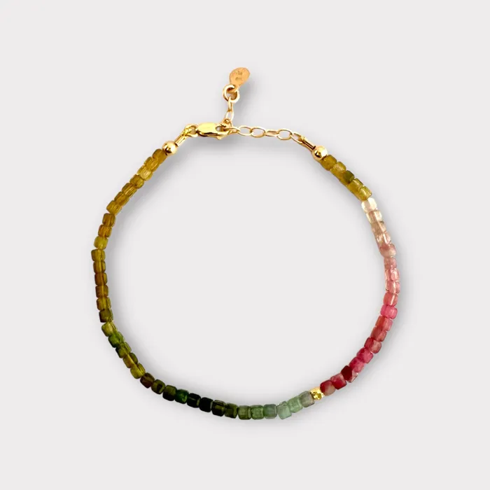 Tourmaline beaded Bracelet 14k gold Vivien Frank Bracelets