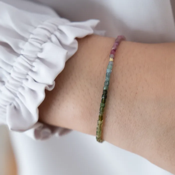 Tourmaline beaded Bracelet 14k gold Vivien Frank Bracelets
