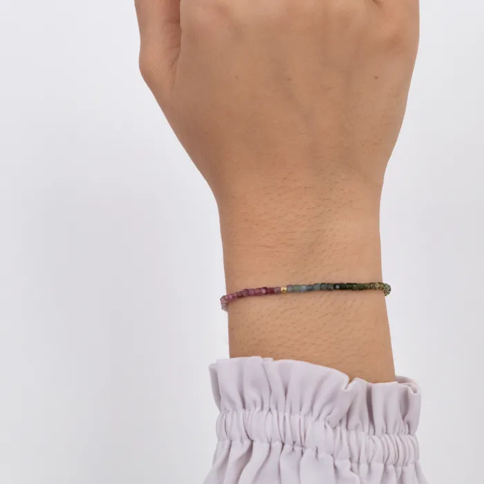 Tourmaline beaded Bracelet 14k gold Vivien Frank Bracelets
