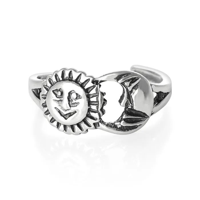 TR1610 Sun n Moon Toe Ring Teeda Rings